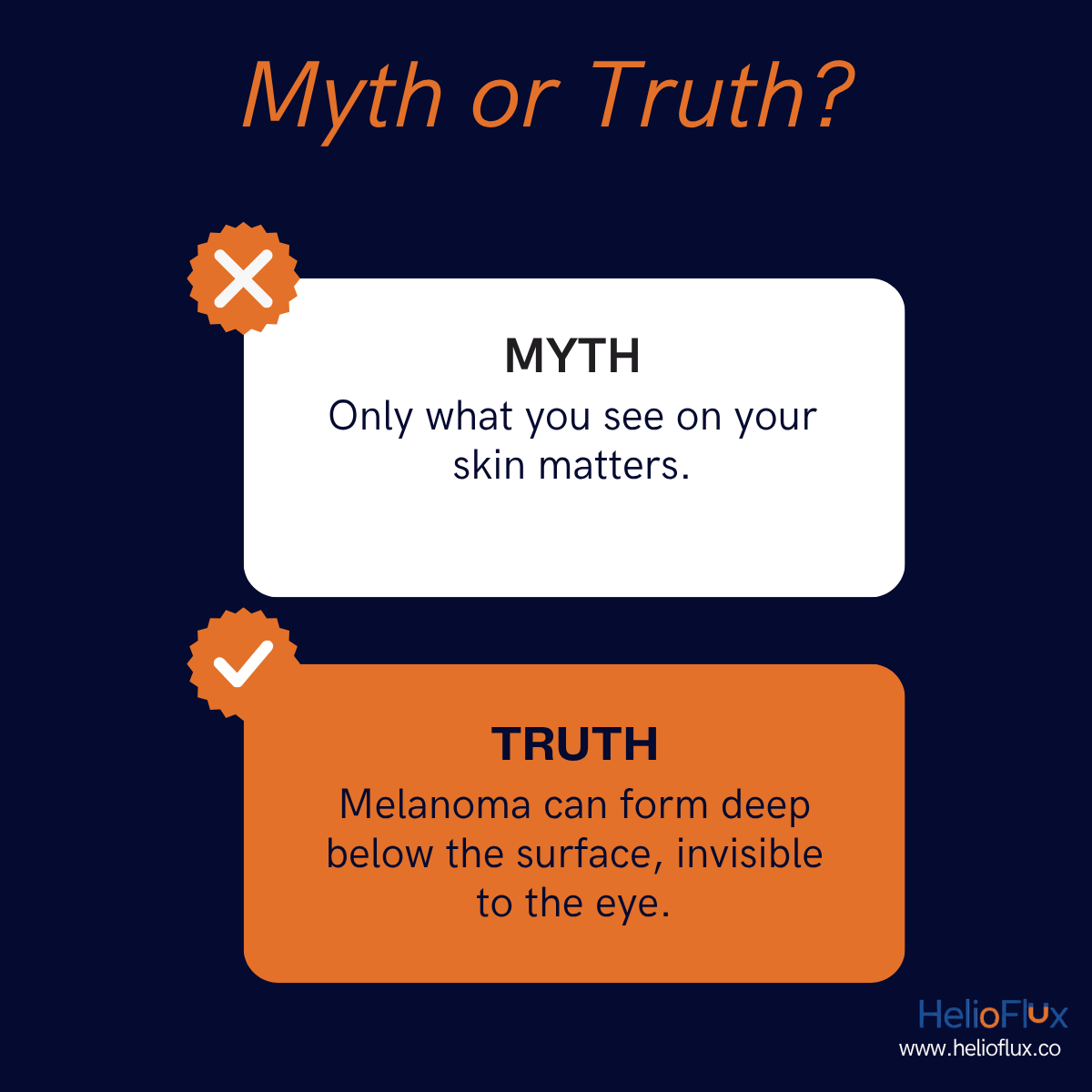 HelioFlux myth versus truth social graphic